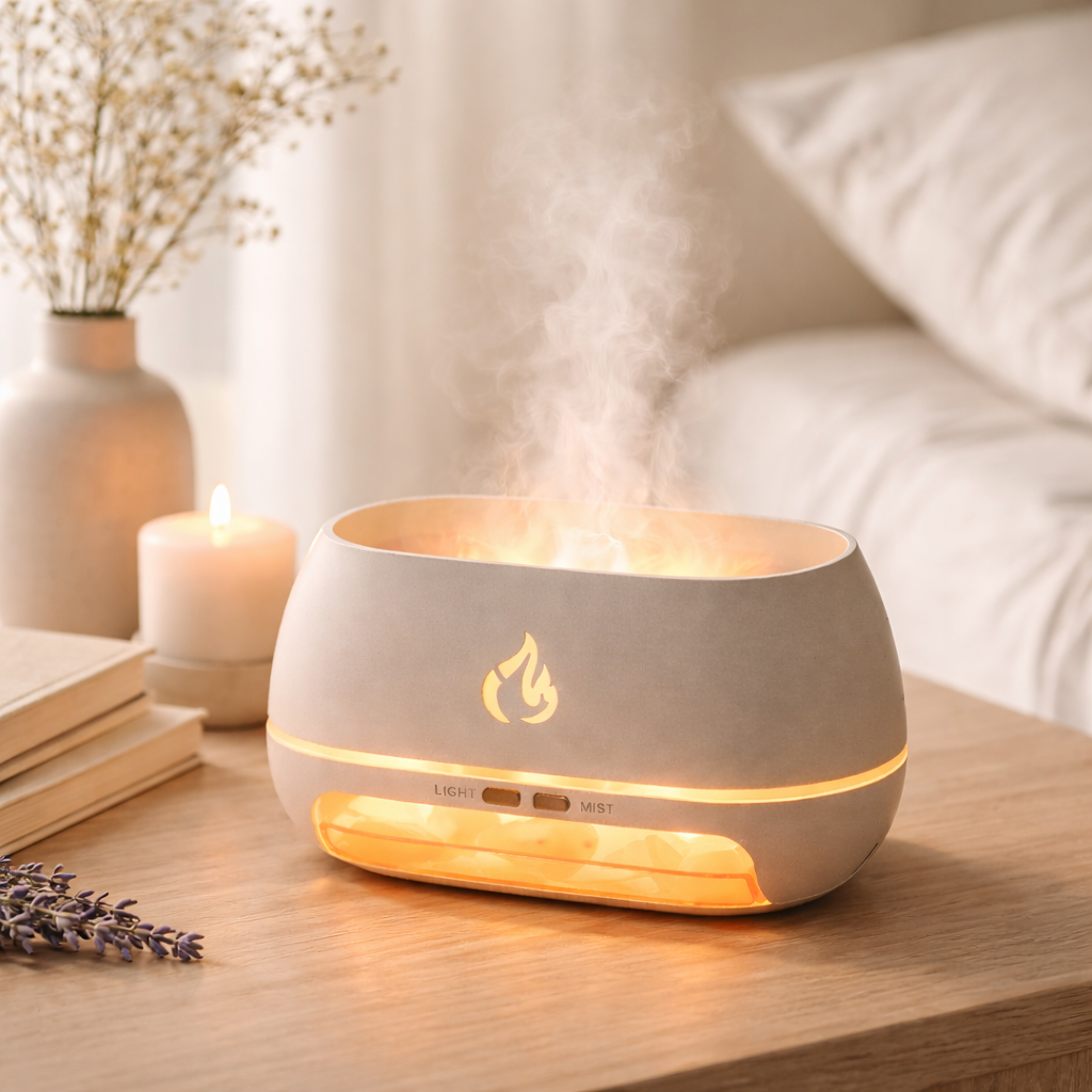 Aroma diffuser in Himalayan salt with light for indoor use