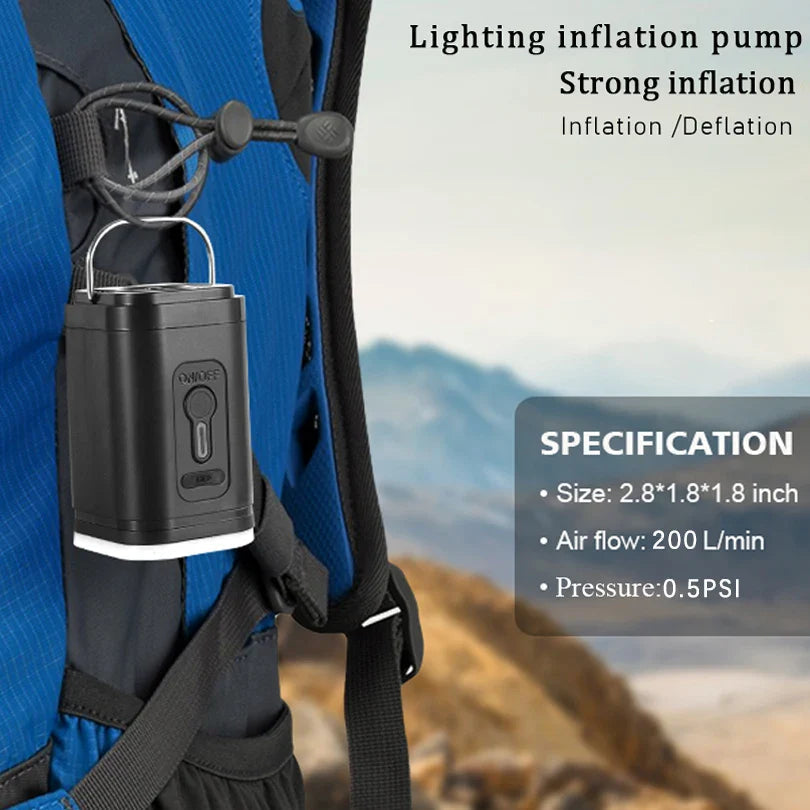 Portable Inflation for Camping and Travel – USB-C Electric Air Pump with 5 Nozzles
