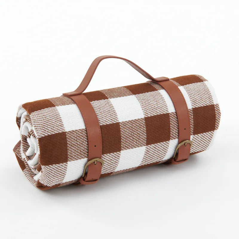 Comfortable Outdoor Relaxation for Picnics and Travel – Waterproof Picnic Blanket with Carrying Strap