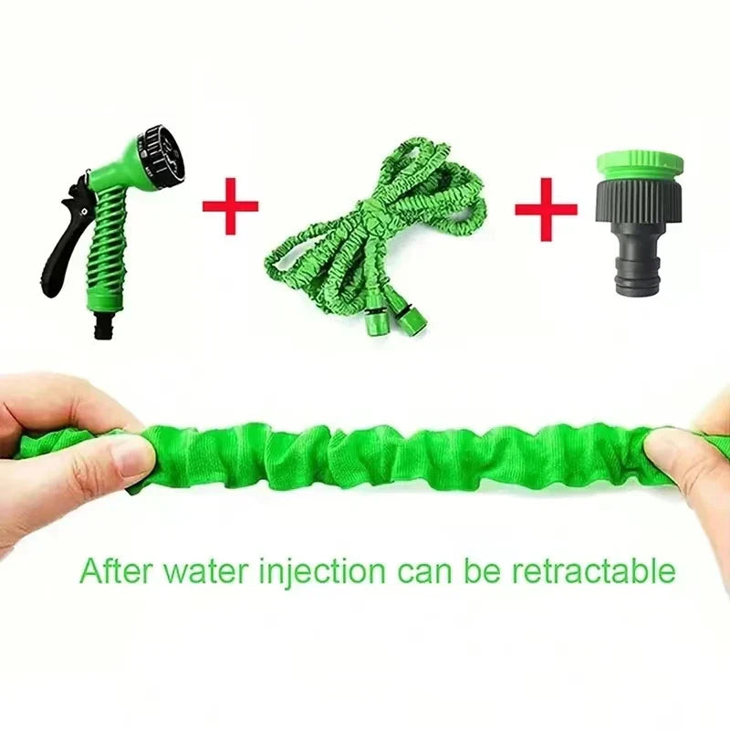 Flexible Garden Watering for Outdoor Spaces – Expandable Garden Hose with 7-Function Spray Gun