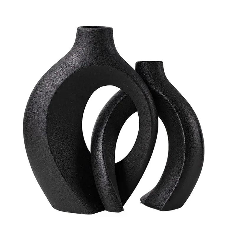 Set of ceramic vases for indoor use