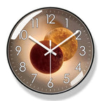 Round wall clock with LED lights for indoor use