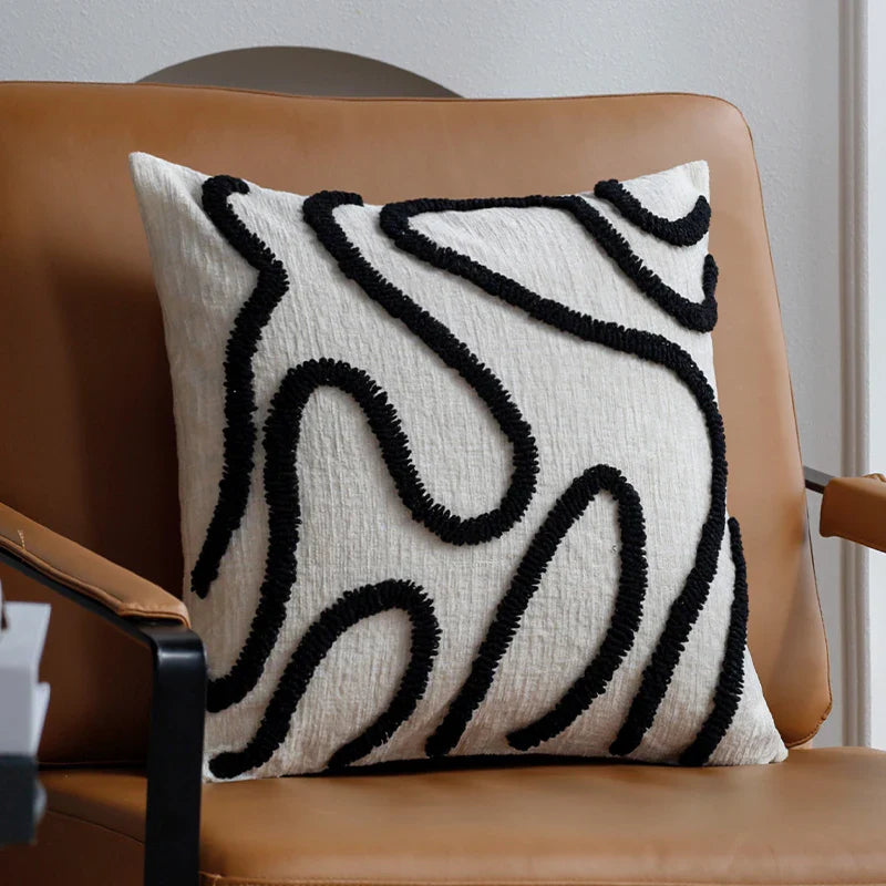 Chenille pyntepude med geometrisk mønster til sofa