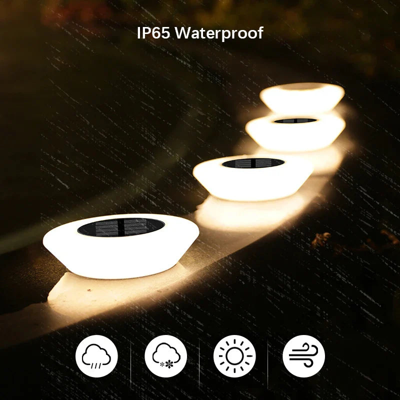 360° Ground Lighting for Garden and Pathways – Solar Ground Lights with 14 LEDs (Set of 4)