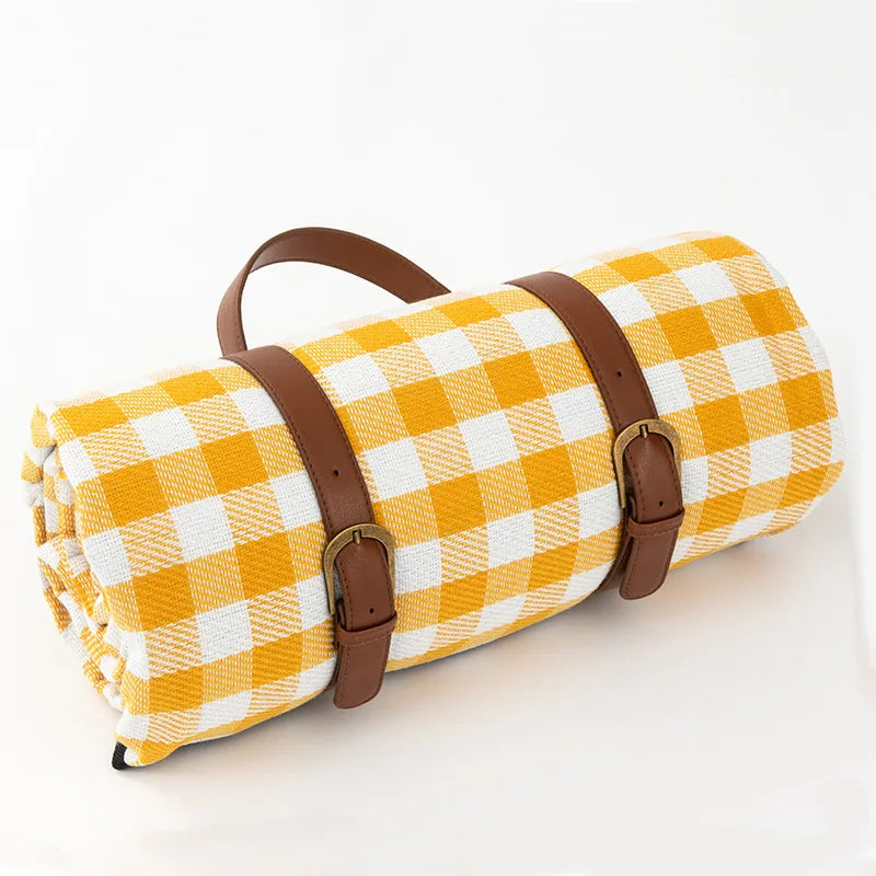 Comfortable Outdoor Relaxation for Picnics and Travel – Waterproof Picnic Blanket with Carrying Strap