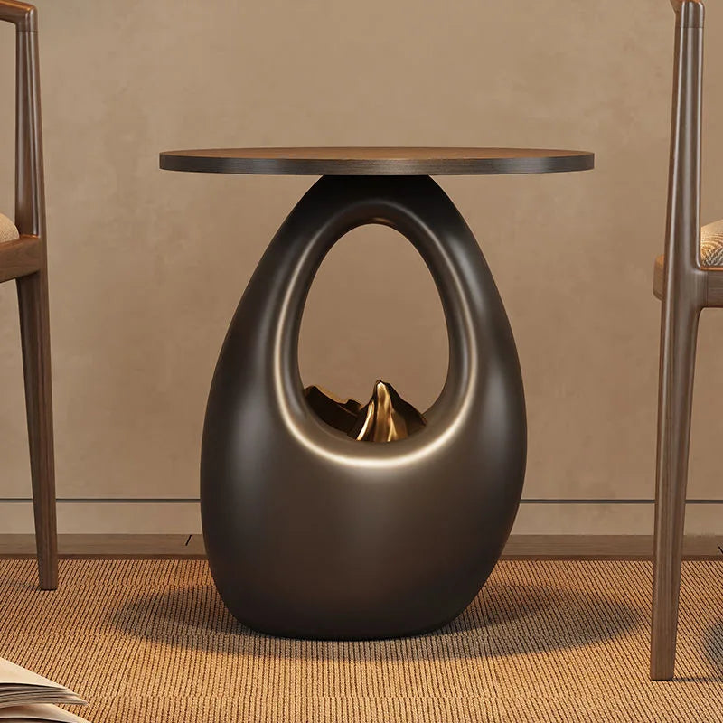 Practical storage for living room and bedroom – Round side table for indoor use