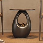 Practical storage for living room and bedroom – Round side table for indoor use