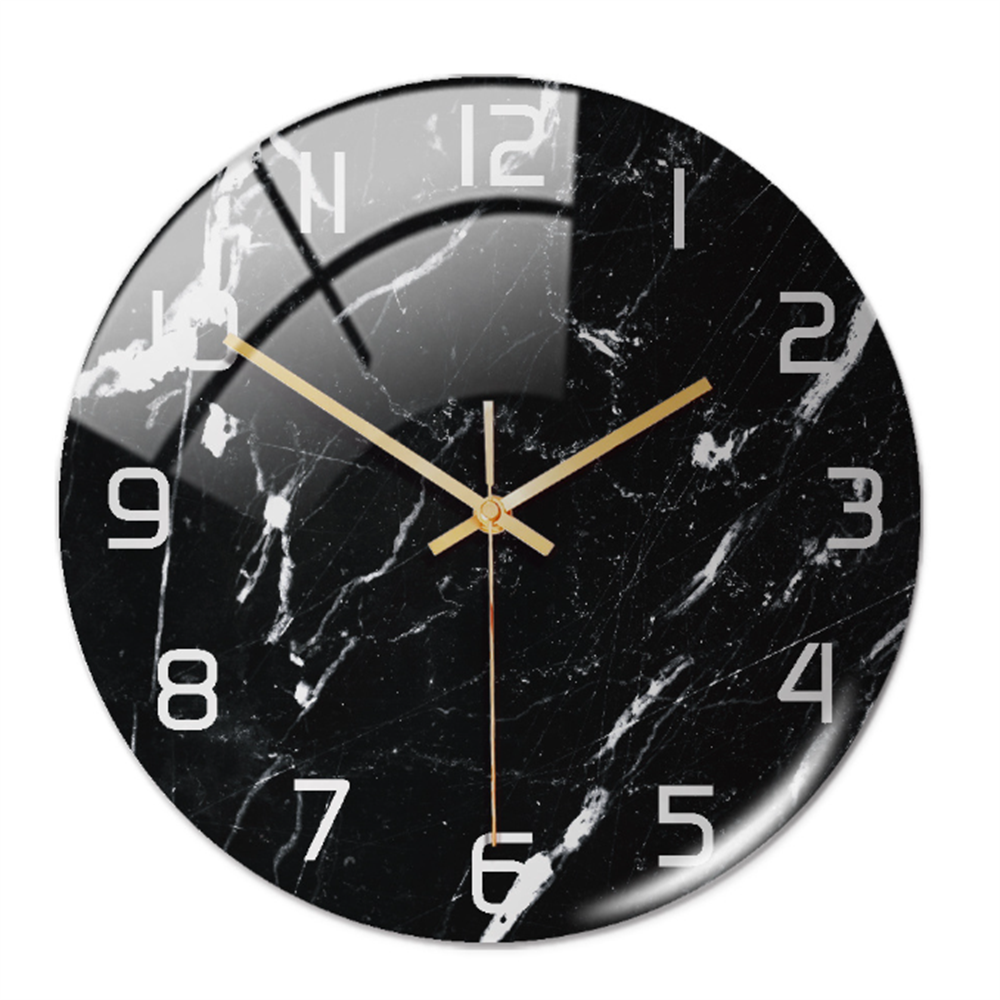 Wall clock with marble pattern for indoor use
