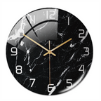 Wall clock with marble pattern for indoor use