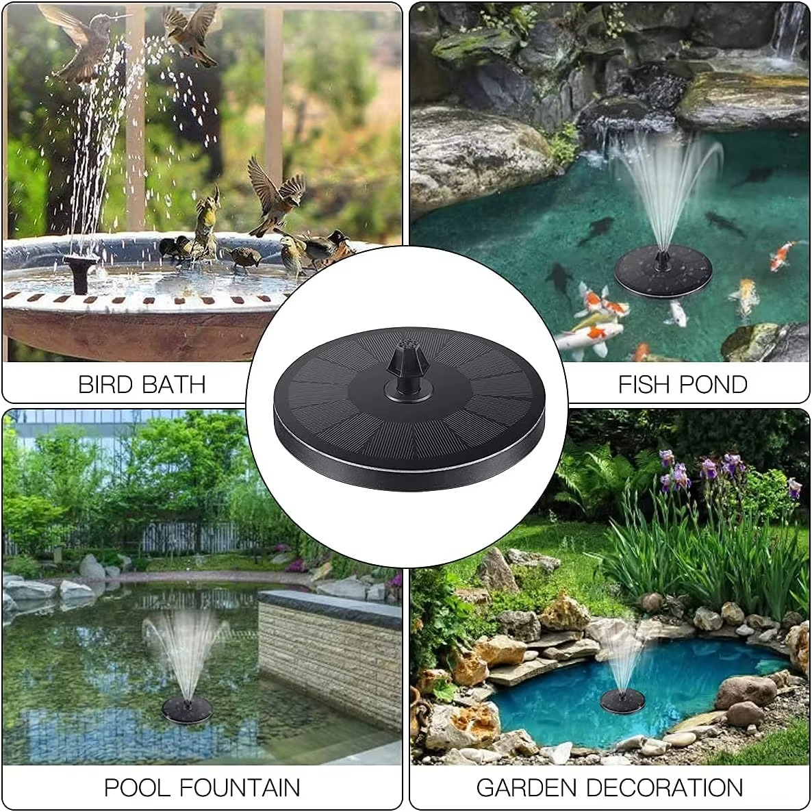 Decorative Water Features for Garden Ponds – Solar Floating Fountain