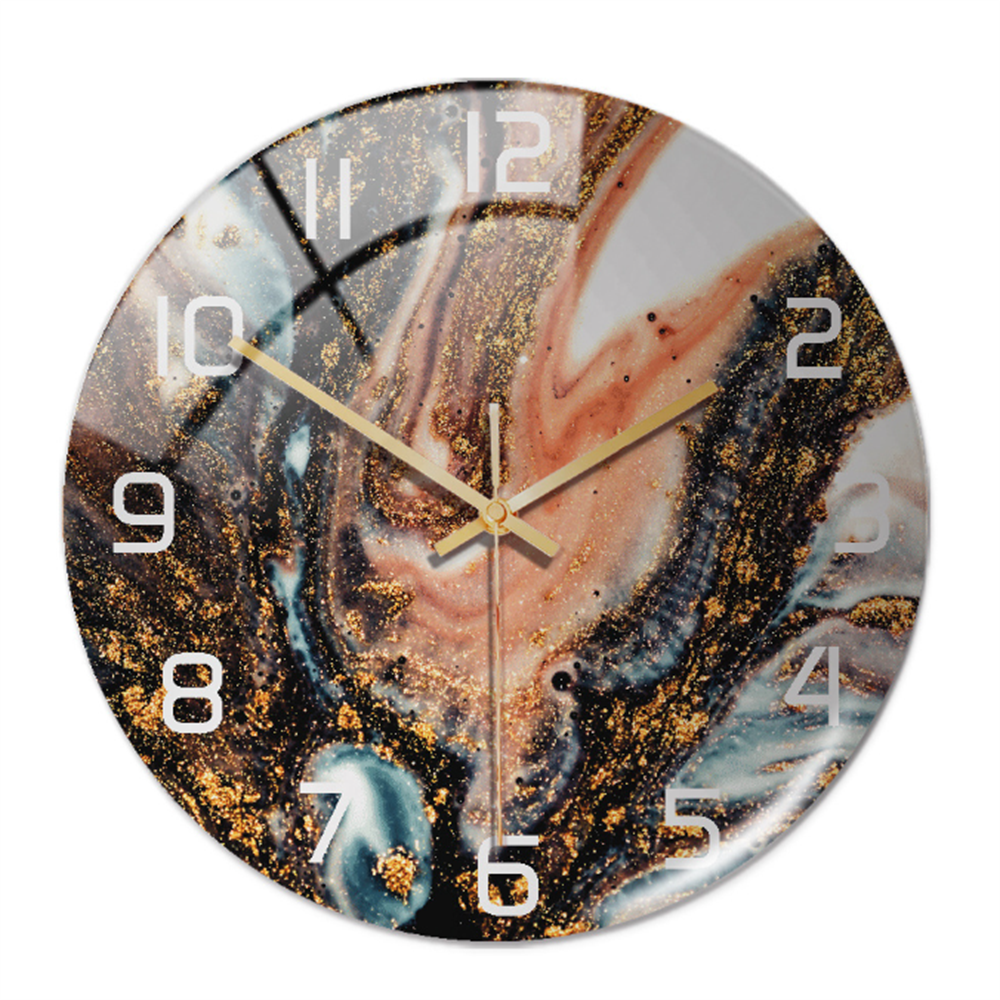 Wall clock with marble pattern for indoor use