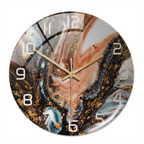 Wall clock with marble pattern for indoor use