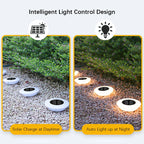 360° Ground Lighting for Garden and Pathways – Solar Ground Lights with 14 LEDs (Set of 4)