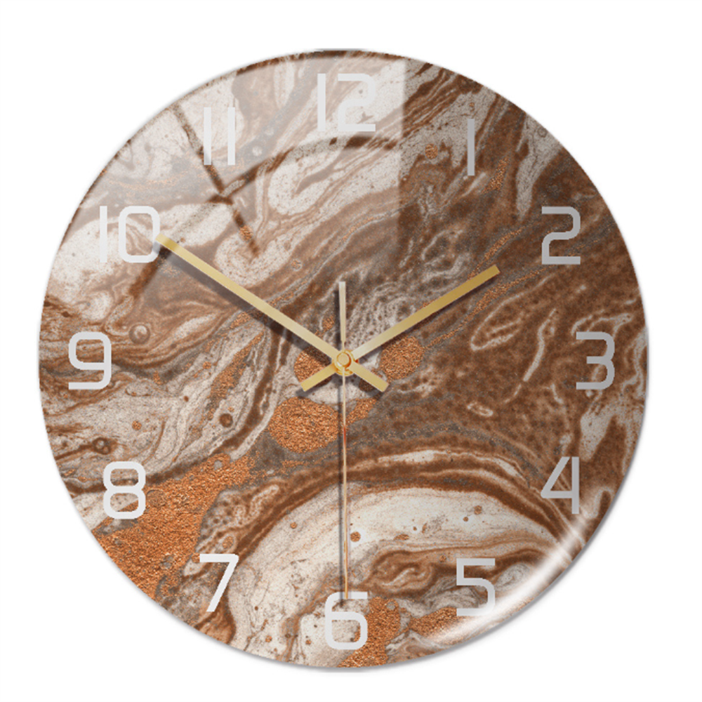 Wall clock with marble pattern for indoor use