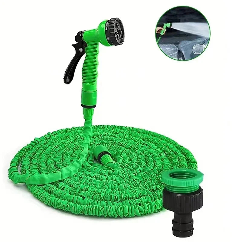 Flexible Garden Watering for Outdoor Spaces – Expandable Garden Hose with 7-Function Spray Gun