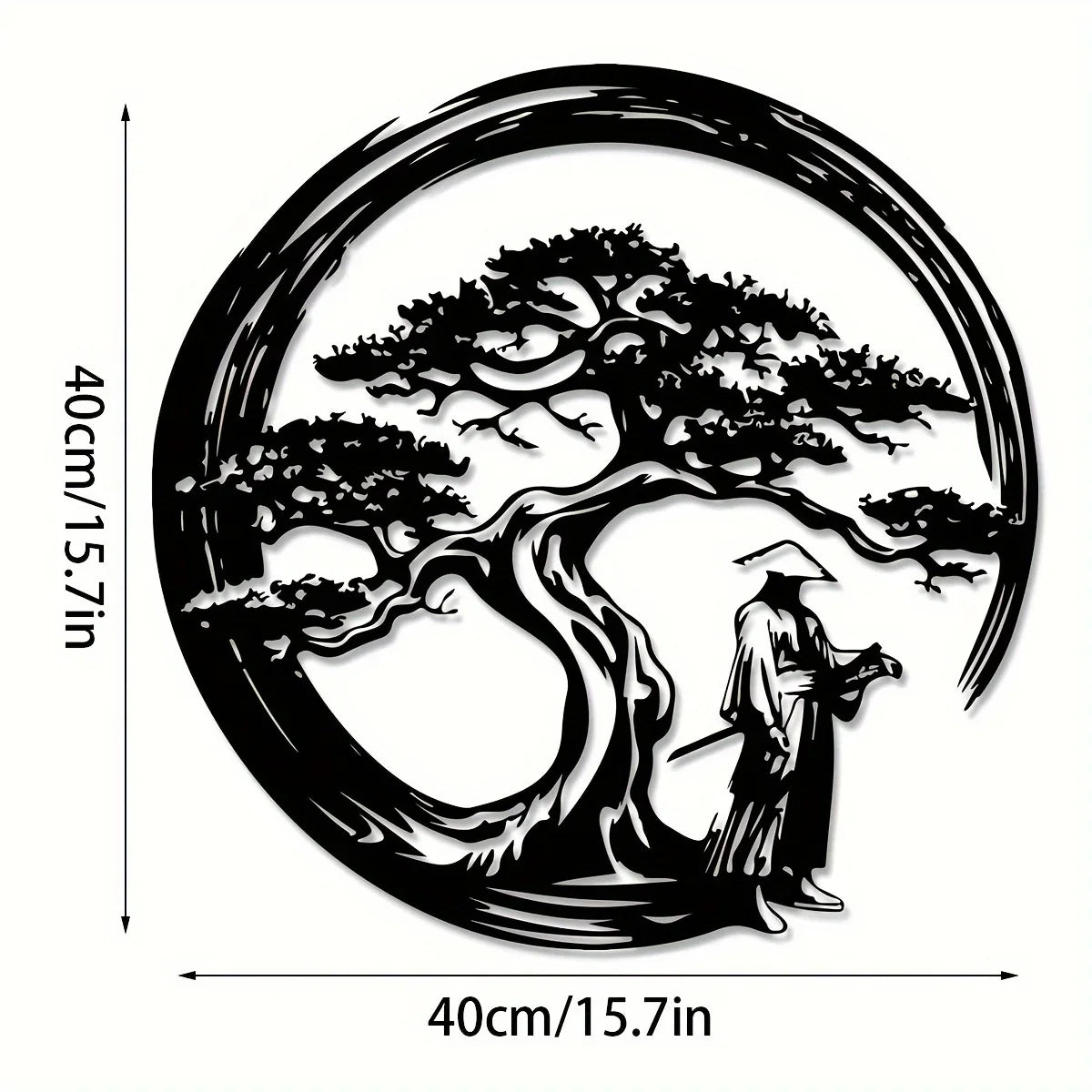 Decorative wall art for living room and hallway – Metal wall decoration with bonsai motif
