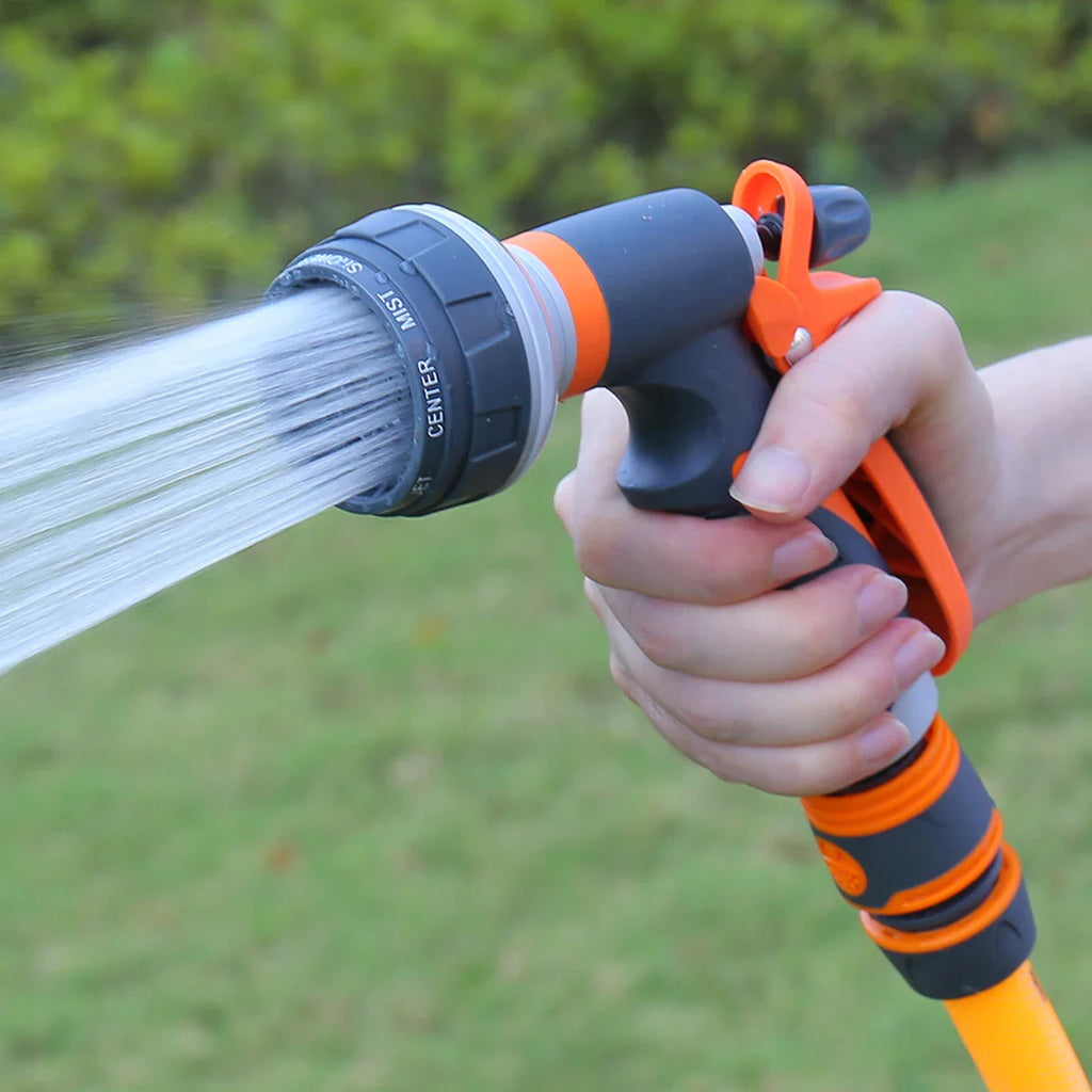 Versatile Watering for Garden and Outdoor Cleaning – Garden Spray Gun with 8 Spray Patterns