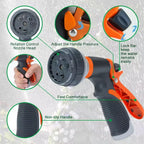 Versatile Watering for Garden and Outdoor Cleaning – Garden Spray Gun with 8 Spray Patterns