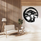 Decorative wall art for living room and hallway – Metal wall decoration with bonsai motif