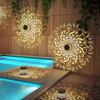 Ambient Outdoor Lighting for Garden and Terrace – Solar Lantern with Decorative Shadow Pattern