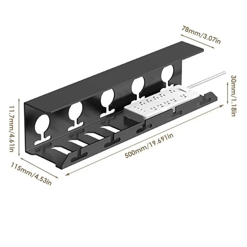 Cable tray for cable management under desk