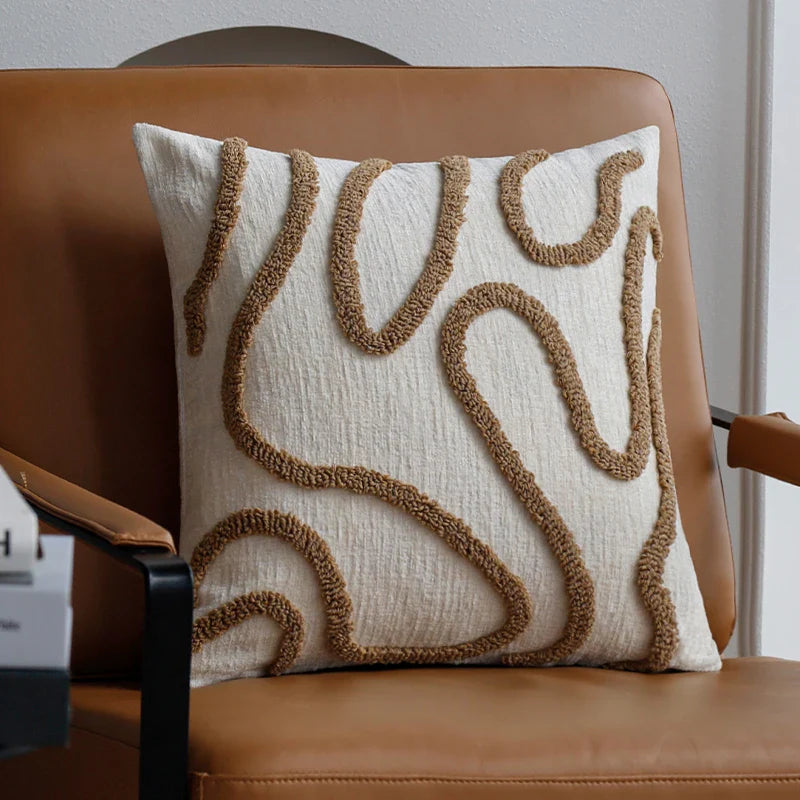 Chenille pyntepude med geometrisk mønster til sofa