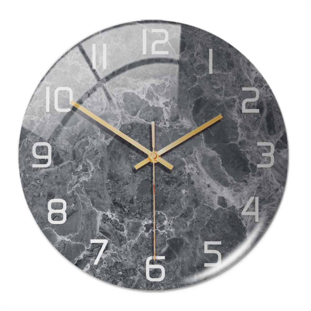 Wall clock with marble pattern for indoor use