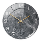 Wall clock with marble pattern for indoor use