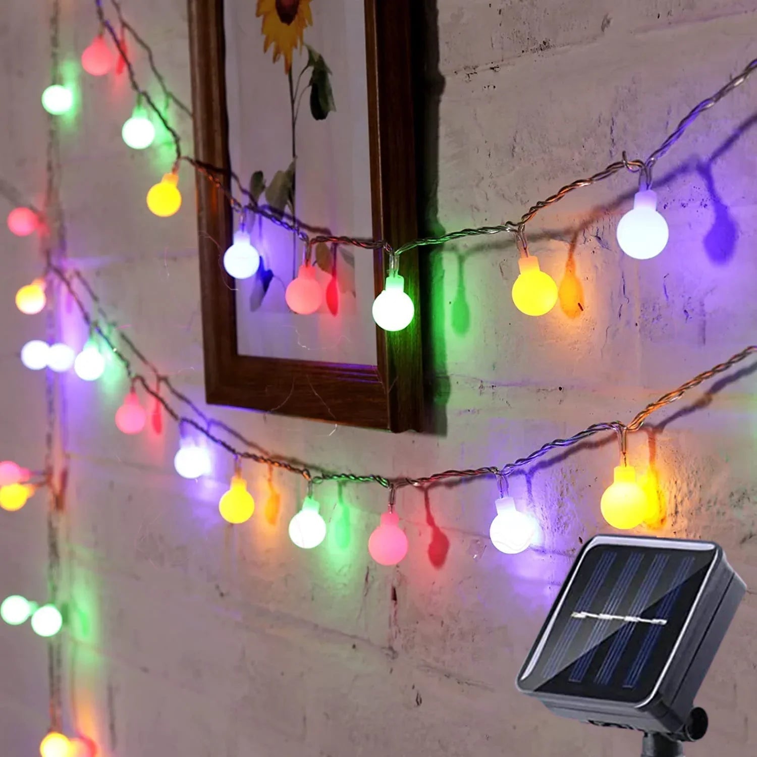 Ambient Outdoor Lighting for Garden and Patio – Solar String Lights with Warm White and Colorful Light