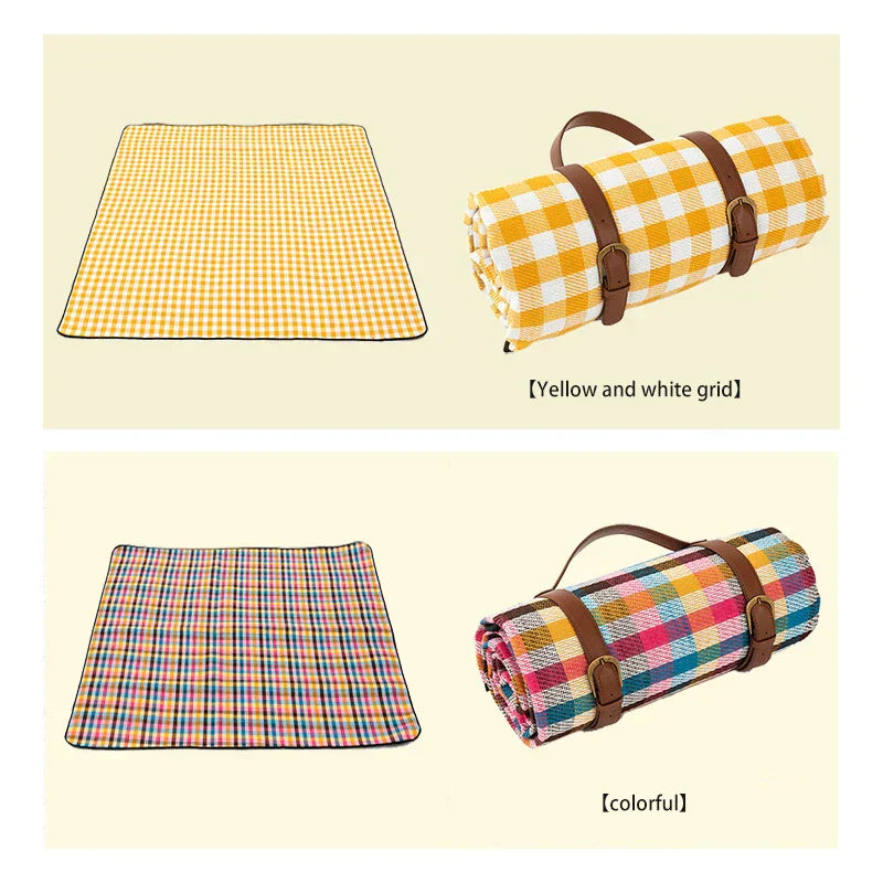 Comfortable Outdoor Relaxation for Picnics and Travel – Waterproof Picnic Blanket with Carrying Strap