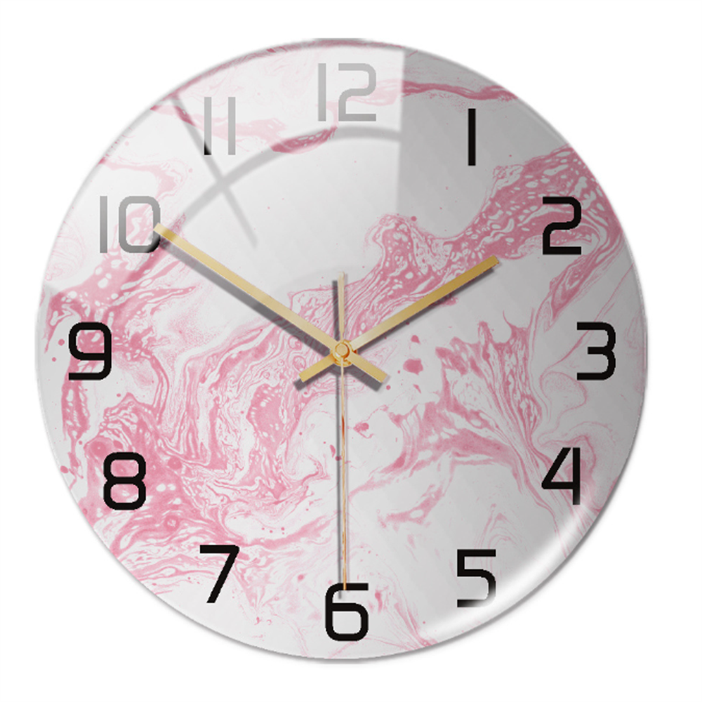 Wall clock with marble pattern for indoor use