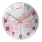 Wall clock with marble pattern for indoor use