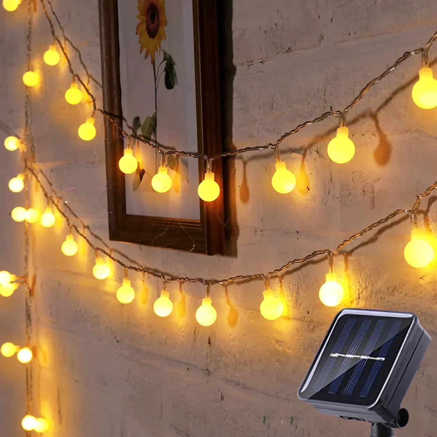 Ambient Outdoor Lighting for Garden and Patio – Solar String Lights with Warm White and Colorful Light