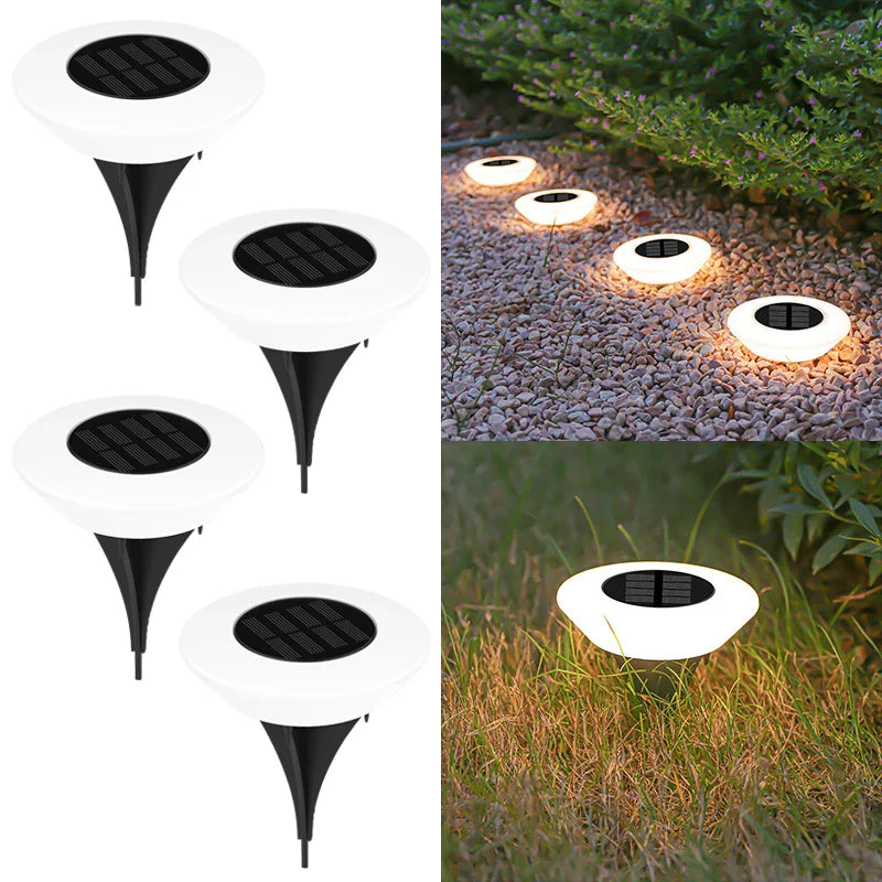 360° Ground Lighting for Garden and Pathways – Solar Ground Lights with 14 LEDs (Set of 4)