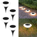360° Ground Lighting for Garden and Pathways – Solar Ground Lights with 14 LEDs (Set of 4)