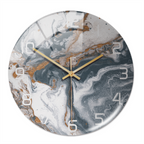 Wall clock with marble pattern for indoor use
