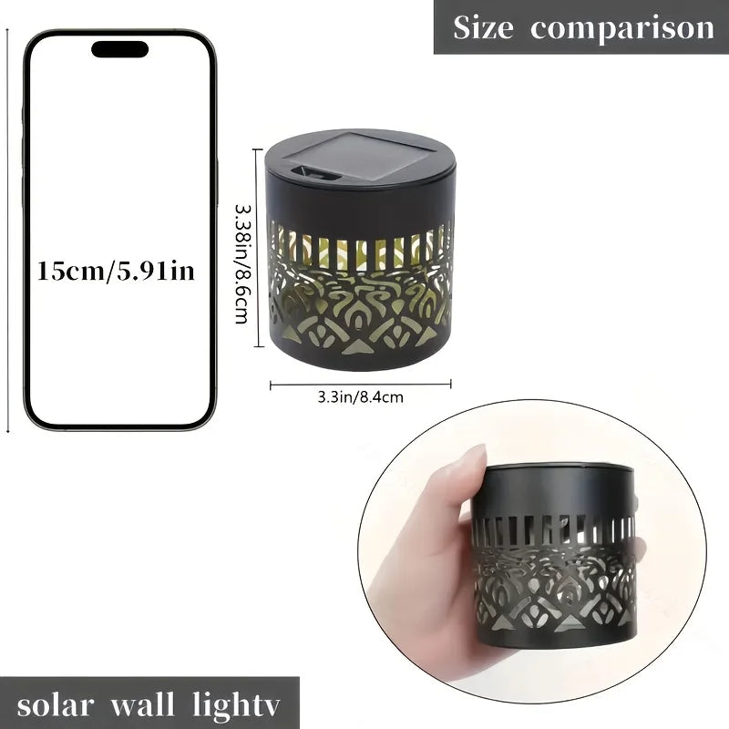 Ambient Outdoor Lighting for Garden and Terrace – Solar Lantern with Decorative Shadow Pattern