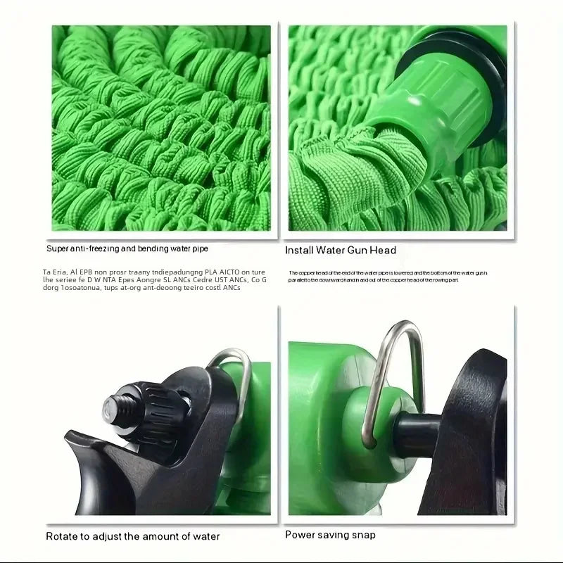 Flexible Garden Watering for Outdoor Spaces – Expandable Garden Hose with 7-Function Spray Gun