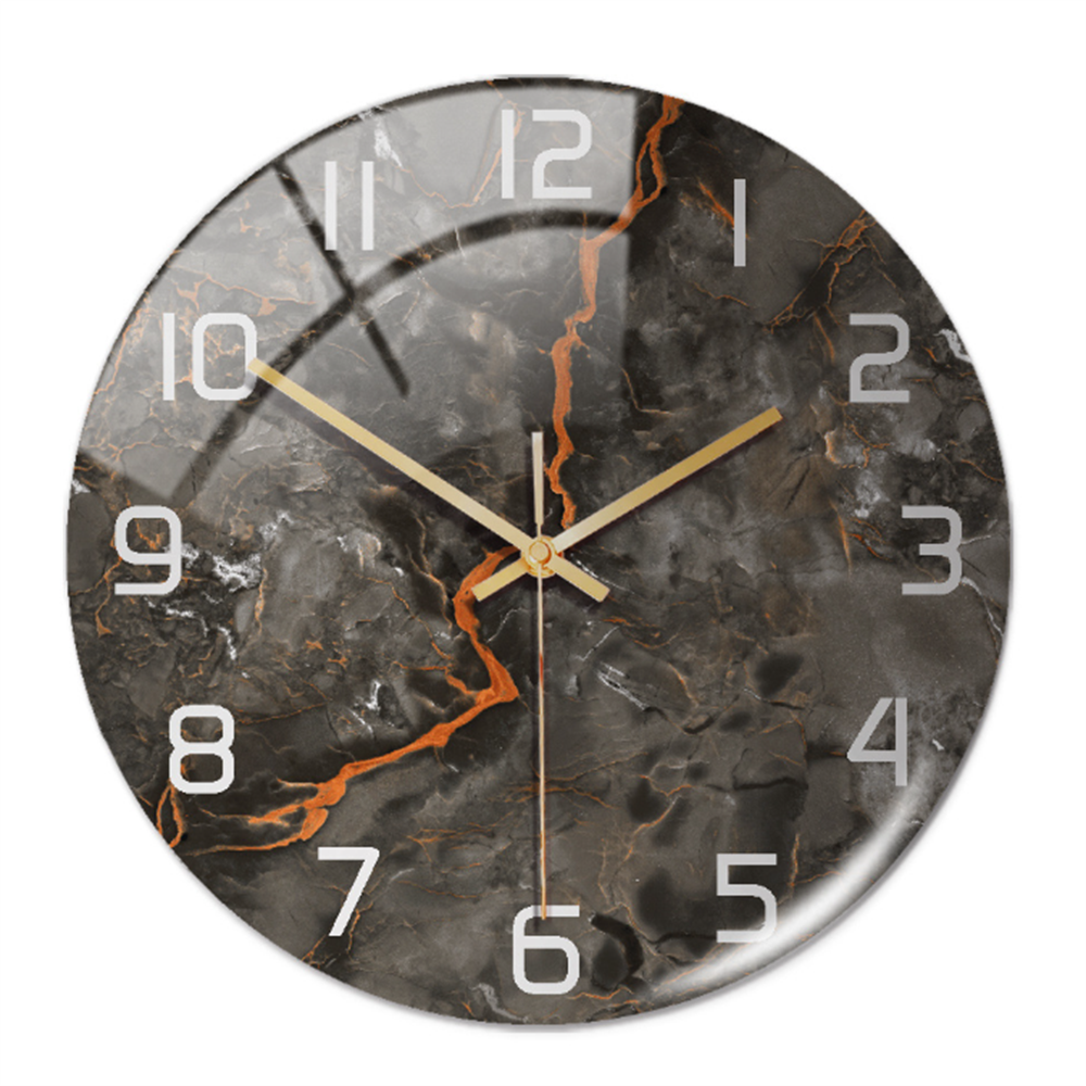 Wall clock with marble pattern for indoor use