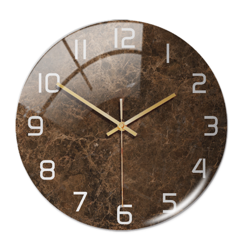 Wall clock with marble pattern for indoor use