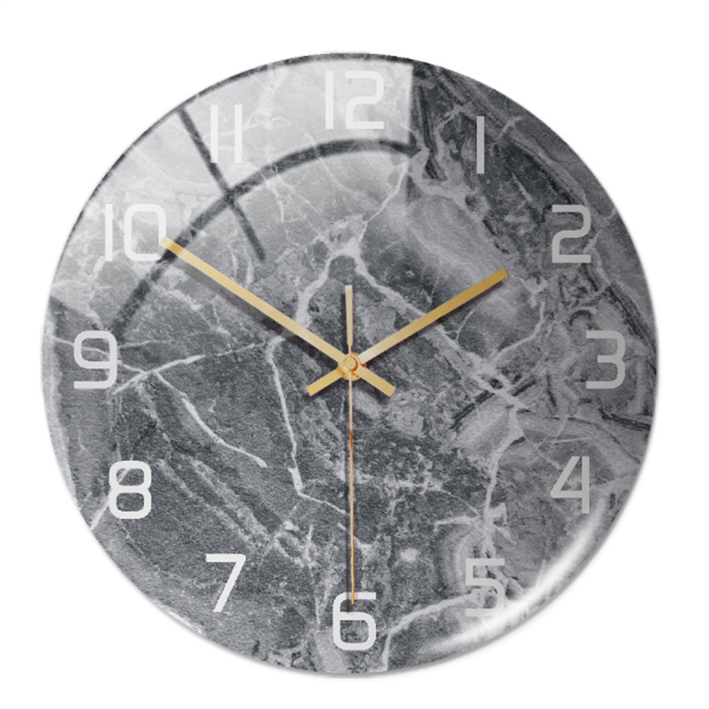 Wall clock with marble pattern for indoor use
