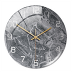 Wall clock with marble pattern for indoor use