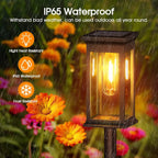 Decorative Pathway Lighting for Garden Walkways – Solar Lantern Path Lights with Filament Design (Set of 2)