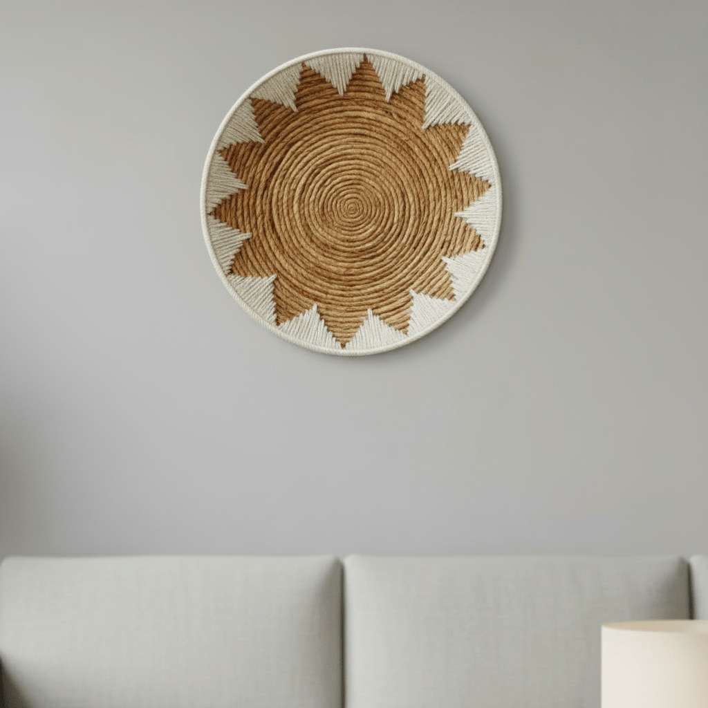 Natural wall decoration for living room and entrance – Wall baskets in seagrass
