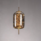 Warm ceiling lighting for living room and dining area – LED pendant lamp in glass in amber or anthracite gray