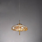 Warm ceiling lighting for living room and dining area – LED pendant lamp in glass in amber or anthracite gray