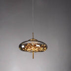 Warm ceiling lighting for living room and dining area – LED pendant lamp in glass in amber or anthracite gray