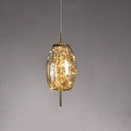 Warm ceiling lighting for living room and dining area – LED pendant lamp in glass in amber or anthracite gray