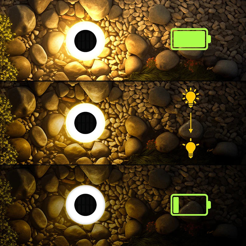 360° Ground Lighting for Garden and Pathways – Solar Ground Lights with 14 LEDs (Set of 4)