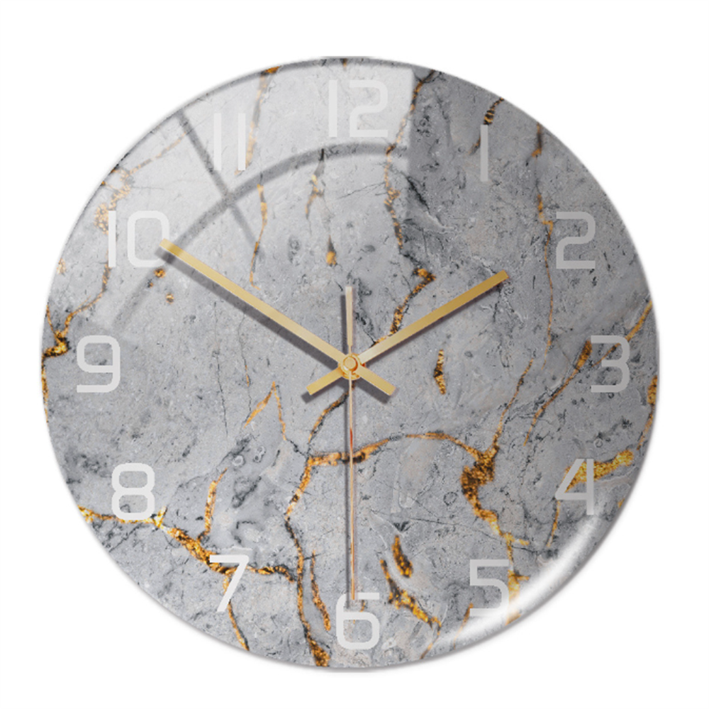 Wall clock with marble pattern for indoor use